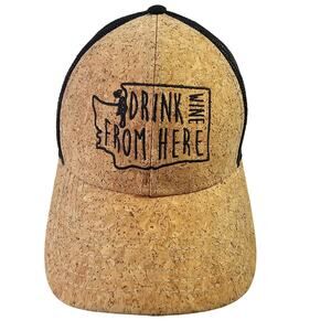 Drink Wine From Here in Oregon Hat. Cork‎ Brimmed Mercom Baseball Mesh Snapback